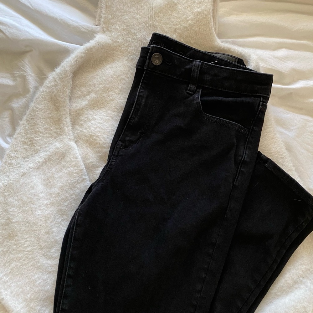 American Eagle Black Jeggings Size 12 Long EUC